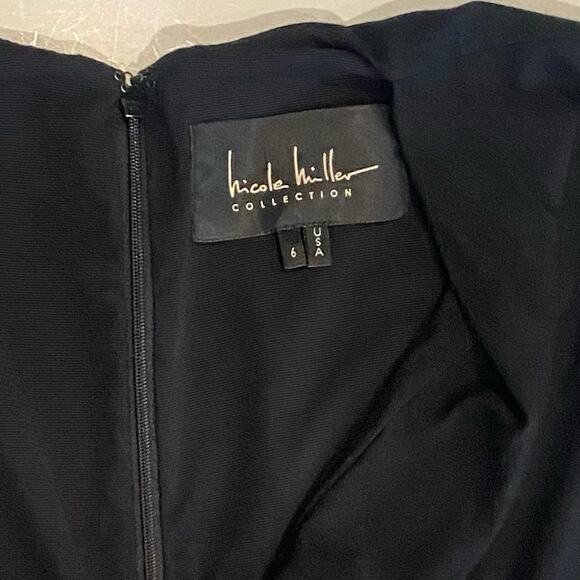 Nicole Miller L126812 Womens Black Distorted Fog Combo Dress Size 6 - Picture 6 of 11